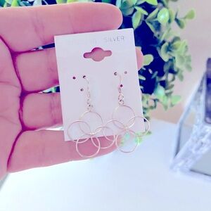 925 LA “L.A. Gem Sterling silver circle loop dangle Earrings